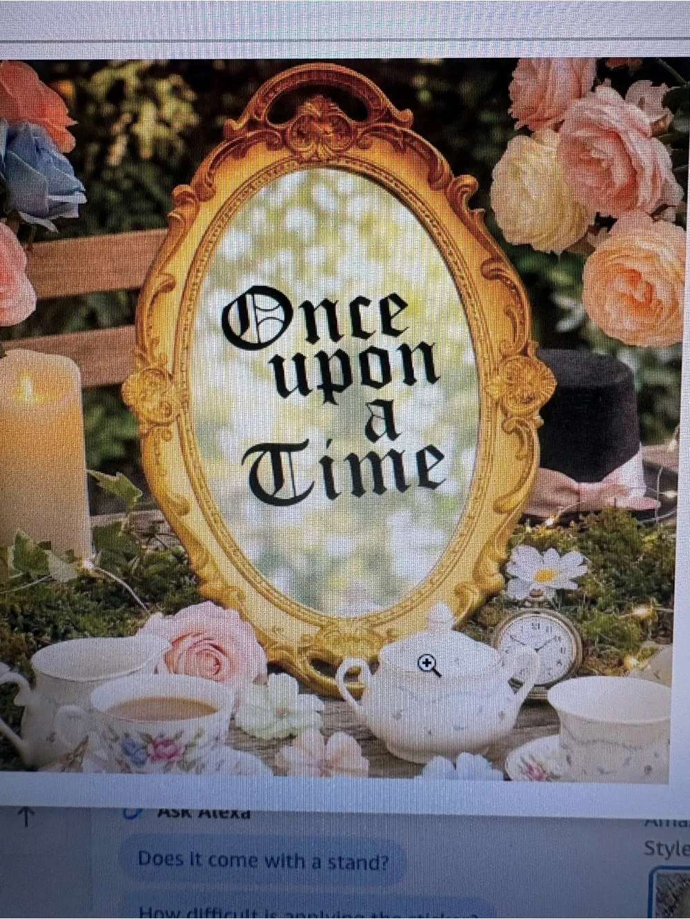 Princess NWT Oval 'Once Upon a Time' Mirror/Tea Birthday, Baby shower, Wedding